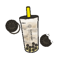 sunrightteastudio bubble tea oreo boba milk tea brulee Sticker