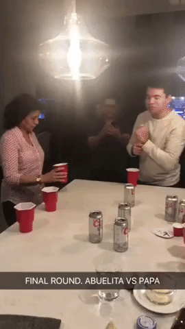Grandma Lands Epic Cup Flip Three Times in a Row