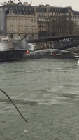 Barge Fire Extinguished as Protests Rage in Paris