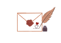 Tofu-fish love heart letter pen Sticker