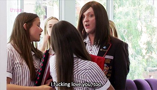 i fucking love you too chris lilley GIF by BBC