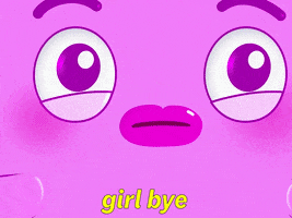 Girl Bye Pink Blob GIF by GIPHY Studios 2021