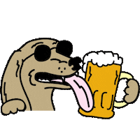 Dog Hang Over Sticker by beangoods