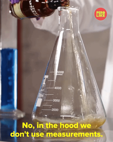 No, in the hood we don't use measurements.