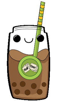 rollover_cafe mascot prototype rollover Sticker