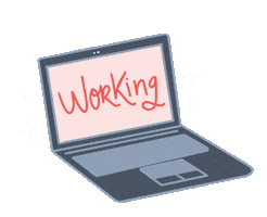 Ipad Working Sticker by ThePinkInk