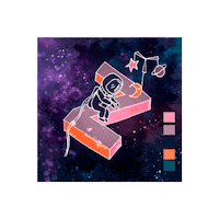 adrianailustra art night goodnight galaxy Sticker