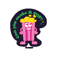 Black_Owl_Design pop popcorn designer bod Sticker