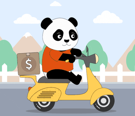gifyard_friends giphyupload bike delivery panda GIF