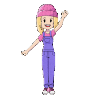 Pandaiab girl wave blonde yumi Sticker
