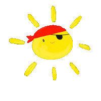 Piratino happy illustration sun shine Sticker