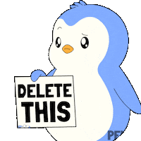 Penguin Delete Sticker by Pudgy Penguins
