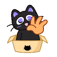 Black Cat Mimi Sticker by shichisōru