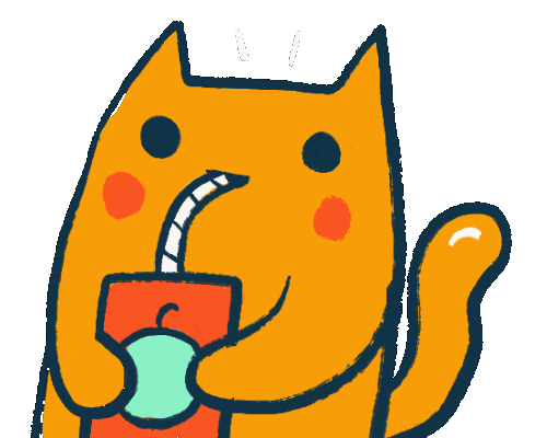 Cat Drinking Sticker