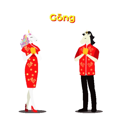 Unicorn Gongxifachai Sticker by Mykori Dessert Cafe