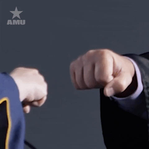 Fist Bump GIF by American Military University