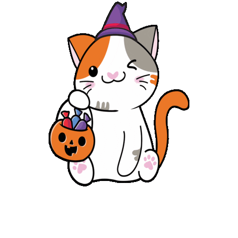 Trick-Or-Treat Cat Sticker by Petique, Inc.