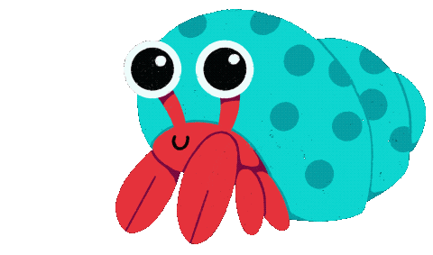 Hermit Crab Hello Sticker by 2is3