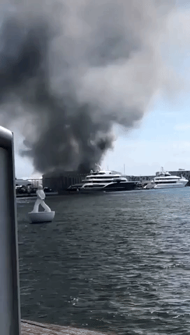 Emergency Services Respond to Fire at Port of Barcelona