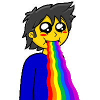 OyeCharlie art cartoon rainbow puke Sticker