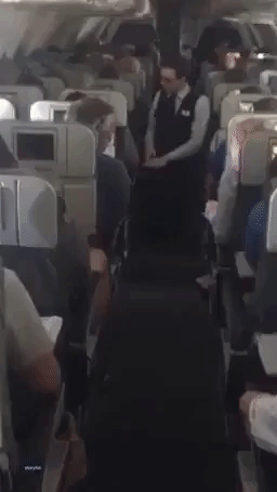 Friendly Flight Attendant Introduces Himself to Every Passenger on Plane Before Takeoff