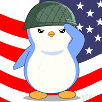 Saluting War GIF by Pudgy Penguins