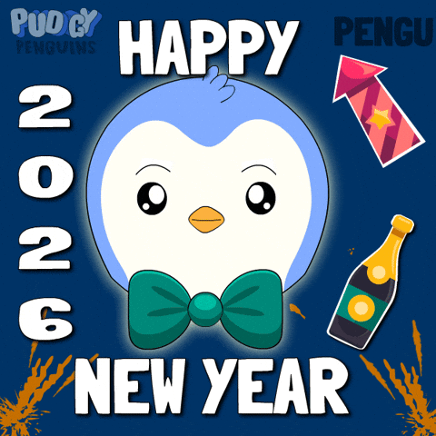 New Year Penguin GIF by Pudgy Penguins