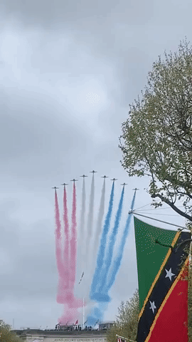 Red Arrows Fly Over Crowds in London