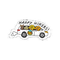 Happytrailshikingla happy dogs hth dog car dog fun Sticker