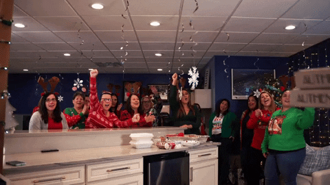 Christmas Party Cheers GIF by Lapointe Insurance Agency