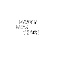 Happy New Year Typography Sticker