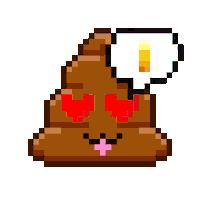 Pixel Shitting Sticker by Poopies.io