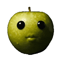 Green Apple Fruit Sticker