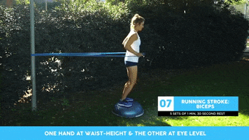 fitintennis resistance band upper body fitness coach female workout GIF