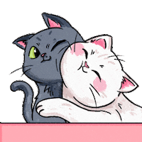 Cats Hug Sticker by UpStudiosWorld