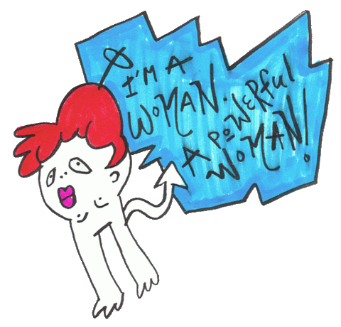 _radweird_ giphyupload cartoon woman power Sticker