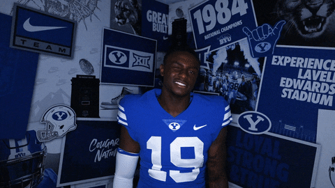 Cant Hear You Byu Football GIF by BYU Cougars