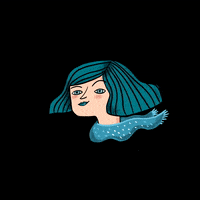 annagrimalillustration blue woman lady windy GIF