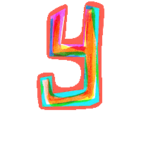 SignoritaChocolita rainbow typography y bouncy Sticker