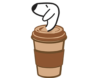 chencharisma giphyupload dog coffee tired Sticker