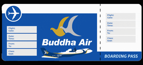 BuddhaAir giphyupload travel nepal boarding pass GIF