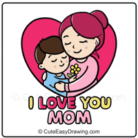 CuteEasyDrawings happy mothers day cute gif animated card i love you mom GIF