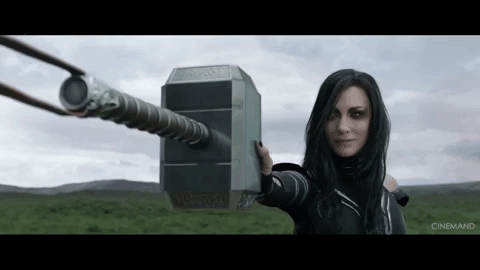 hela #thorragnarok #mjolnir #marvel GIF