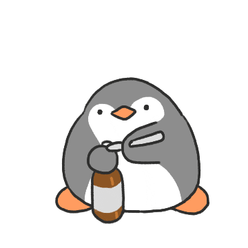 gdp_gyudopark beer cheers penguin tiki Sticker