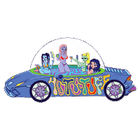 Rolling Sports Car Sticker by bykarolinameschino
