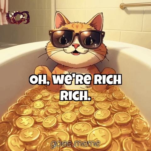 Rich Rich Cat GIF by Goeememe