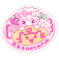 Hungry Pink Sticker by Dreamland Maid Cafe