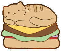Cat Burger Sticker