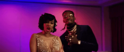 lick offset GIF by Cardi B