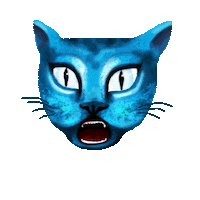 Blue Cat Sticker